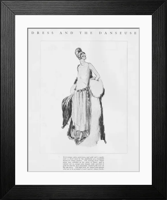 Framed Print : Dress and the Danseuse - a beautiful model sketched by G. Pe Framed Print : Dress and the Danseuse - a beautiful model sketched by G. Pe