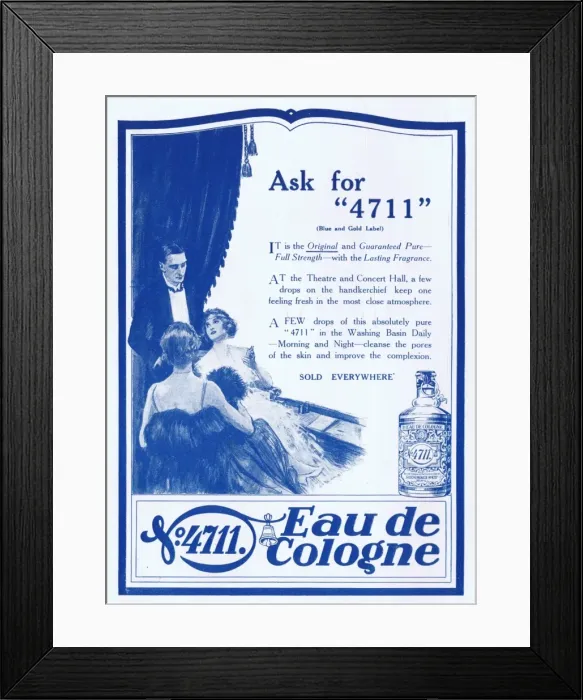 Framed Print : Advert for 4711 Eau de Cologne, London, 1922 Framed Print : Advert for 4711 Eau de Cologne, London, 1922