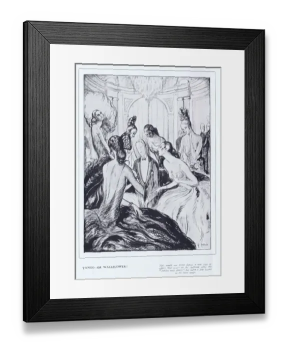 Framed Print : Art deco sketch by G. Peres of fashionably dressed women Framed Print : Art deco sketch by G. Peres of fashionably dressed women