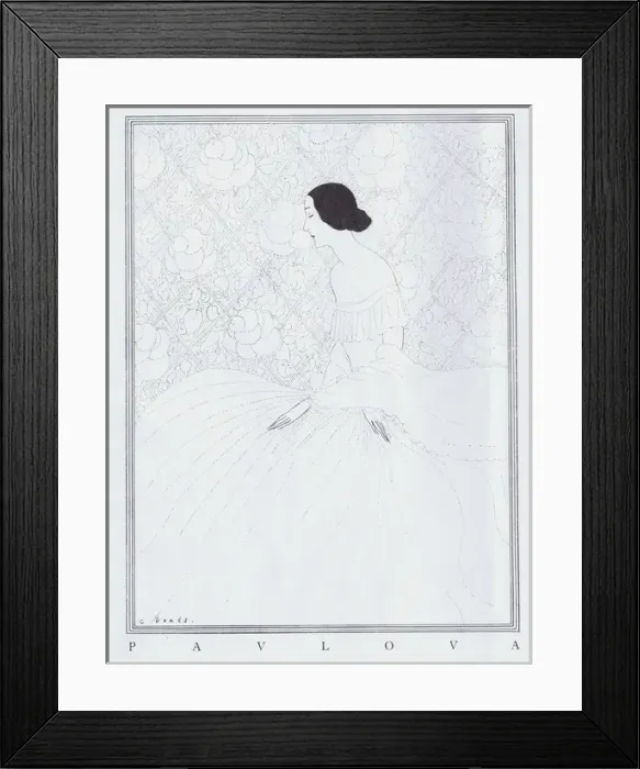 Framed Print : Art deco sketch by G. Peres of the celebrated balled dancer Framed Print : Art deco sketch by G. Peres of the celebrated balled dancer