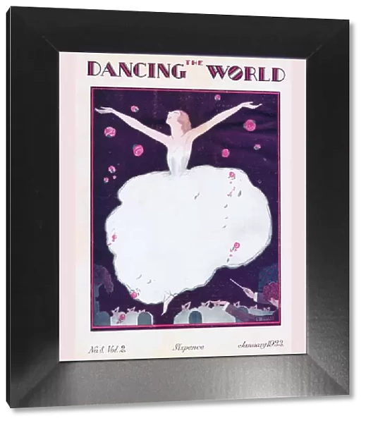 Art deco cover of The Dancing World Magazine, January 1922
