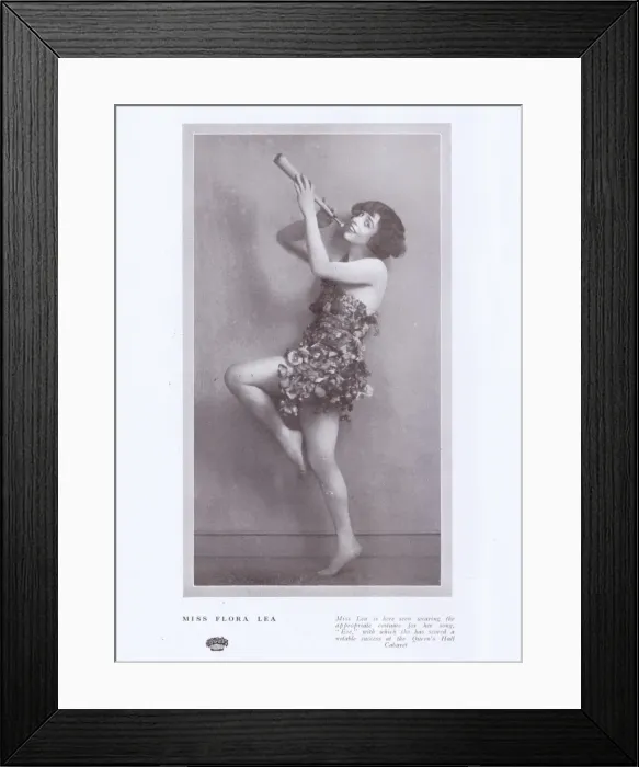 Framed Print : Flora Lea in her Eve costume worn in cabaret Framed Print : Flora Lea in her Eve costume worn in cabaret