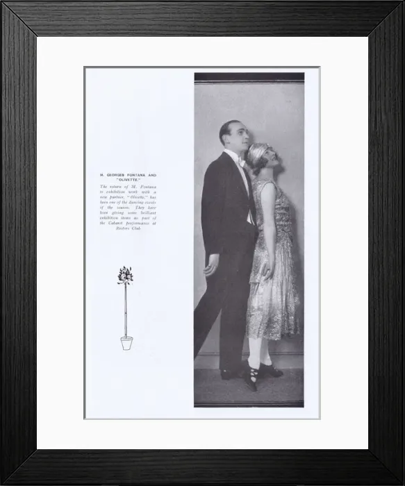 Framed Print : Exhibition dancing team of Geroge Fontana and Olivette Framed Print : Exhibition dancing team of Geroge Fontana and Olivette