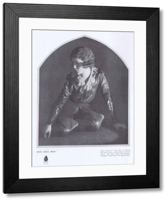 Framed Print : A portrait of the actress and dancer Edna Best as Peter Pan Framed Print : A portrait of the actress and dancer Edna Best as Peter Pan