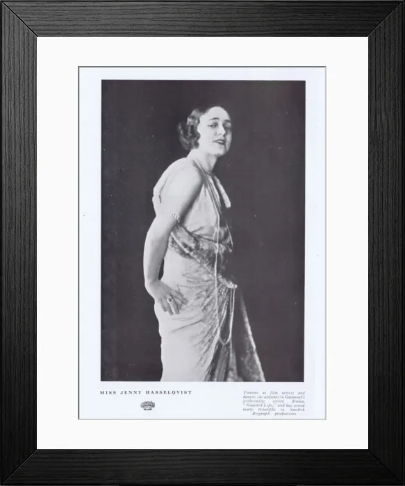Framed Print : A portrait of Jenny Hasselqvist, film actress