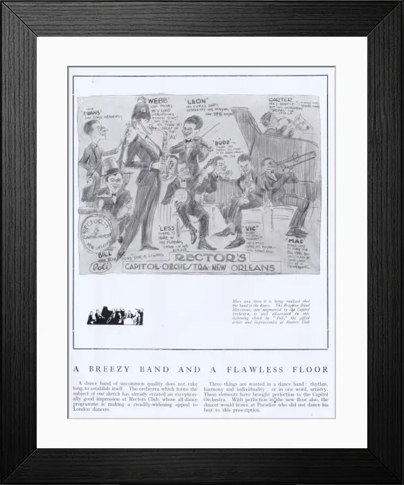 Framed Print : A sketch of the dance band The Capitol Orchestra Framed Print : A sketch of the dance band The Capitol Orchestra