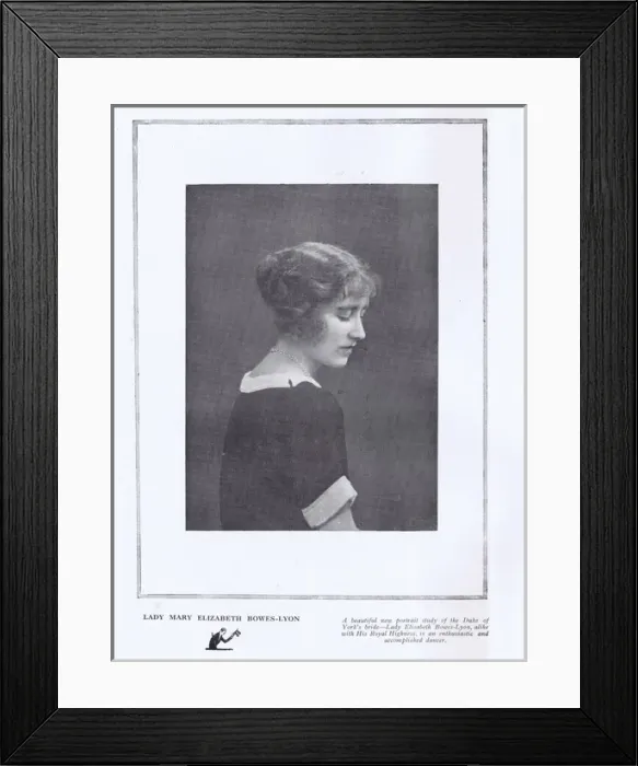 Framed Print : Lady Mary Elizabeth Bowes-Lyon, the Duke of Yorks bride Framed Print : Lady Mary Elizabeth Bowes-Lyon, the Duke of Yorks bride