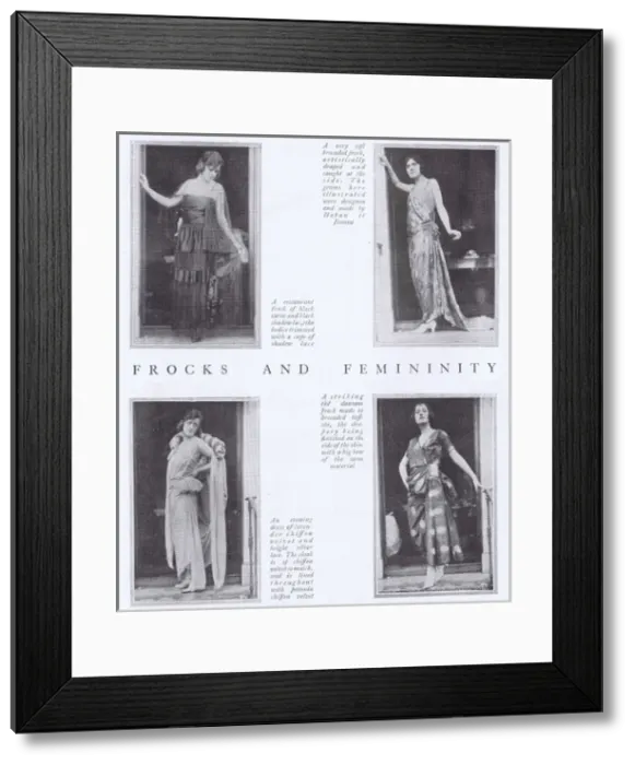 Framed Print : Frocks and Feminity: four creations by Hoban et Jeanne Framed Print : Frocks and Feminity: four creations by Hoban et Jeanne