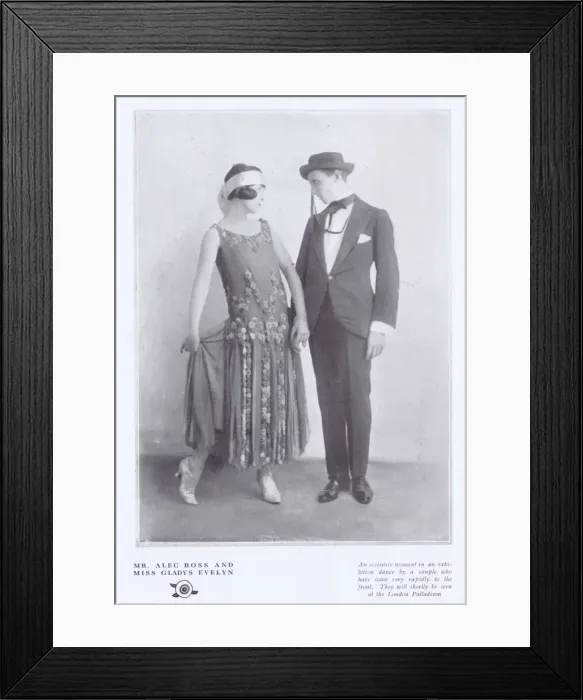 Framed Print : The exhibition dancers Alec Ross and Gladys Evelyn, London Framed Print : The exhibition dancers Alec Ross and Gladys Evelyn, London