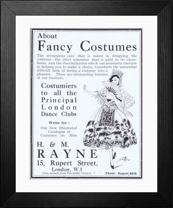 Framed Print : Advert for H & M Rayne, suppliers of Fancy costumes, London Framed Print : Advert for H & M Rayne, suppliers of Fancy costumes, London