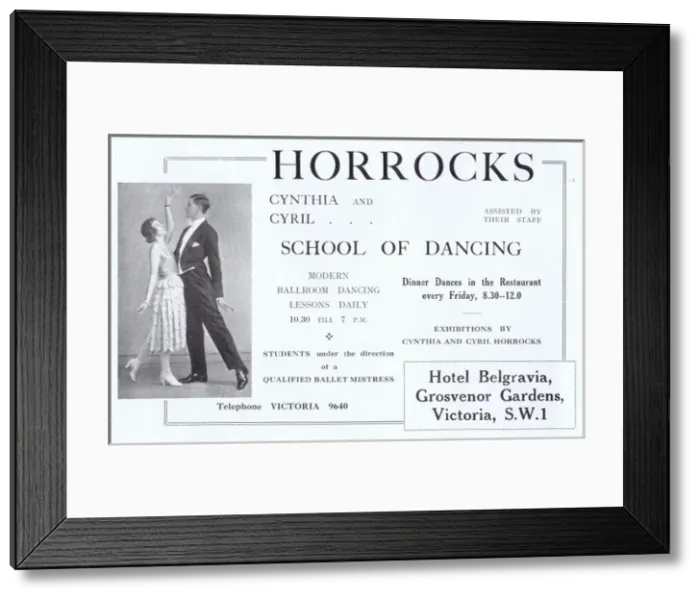 Framed Print : Advert for the Horrocks School of Dancing, London, 1923 Framed Print : Advert for the Horrocks School of Dancing, London, 1923