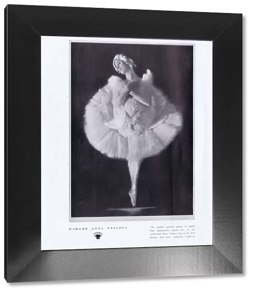 A portrait of Anna Pavlova in her Swan Dance, 1923