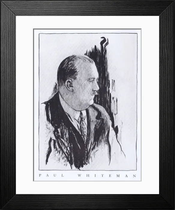 Framed Print : Sketch of the American Jazz band leader Paul Whiteman by Per Framed Print : Sketch of the American Jazz band leader Paul Whiteman by Per