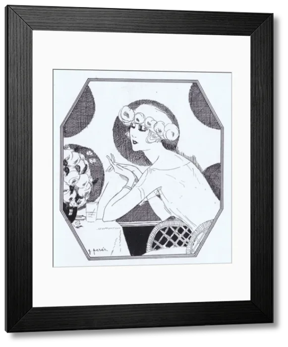 Framed Print : A summer time art deco sketch by G. Peres, London, 1923 Framed Print : A summer time art deco sketch by G. Peres, London, 1923