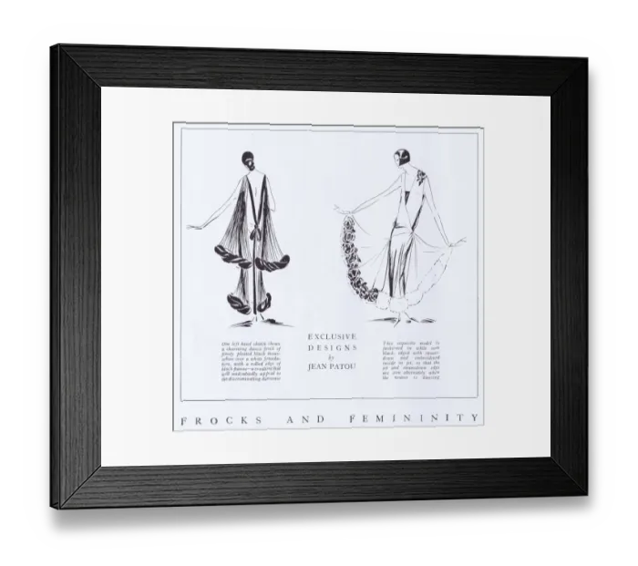 Framed Print : Two exclusive fashion designs for dancing frocks by Jean Pat Framed Print : Two exclusive fashion designs for dancing frocks by Jean Pat