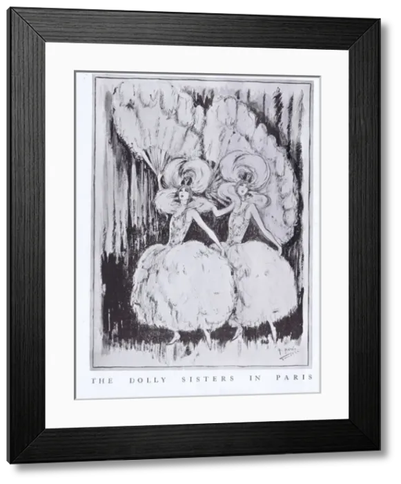 Framed Print : Art deco sketch by G. Peres of the Dolly Sisters in Paris, 1 Framed Print : Art deco sketch by G. Peres of the Dolly Sisters in Paris, 1