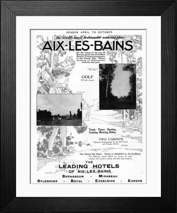 Framed Print : Advert for Aix Les Bains, France (1927) Framed Print : Advert for Aix Les Bains, France (1927)