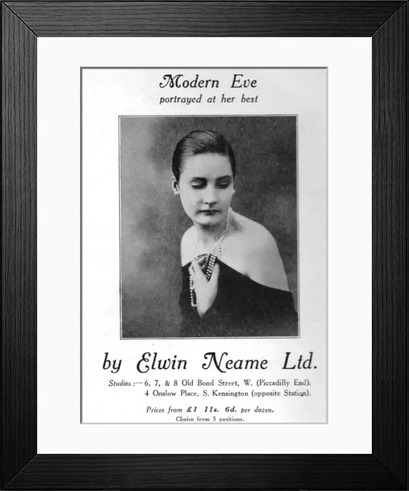 Framed Print : Advert for society photographer Edwin Neame, London, 1926 Framed Print : Advert for society photographer Edwin Neame, London, 1926