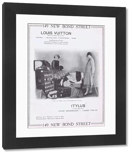 Advert for Louis Vuitton travelling accessories and trunks