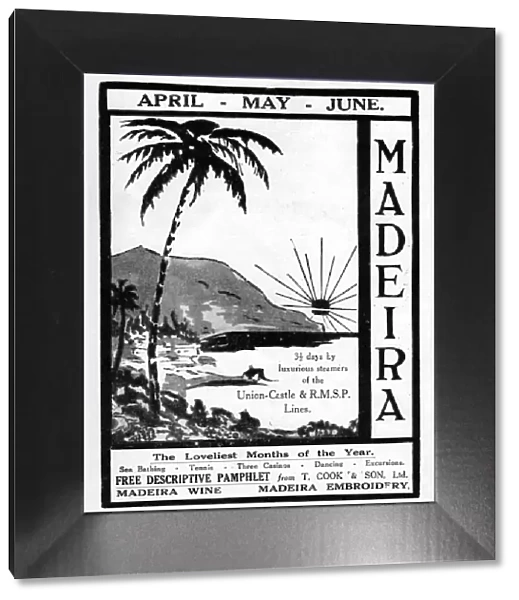 Advert for travelling to Madeira, 1926