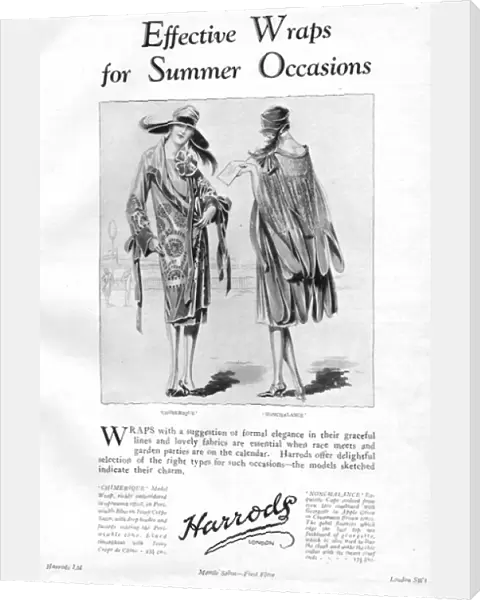 Effective wraps for summer occasions from Harrods, London, 1