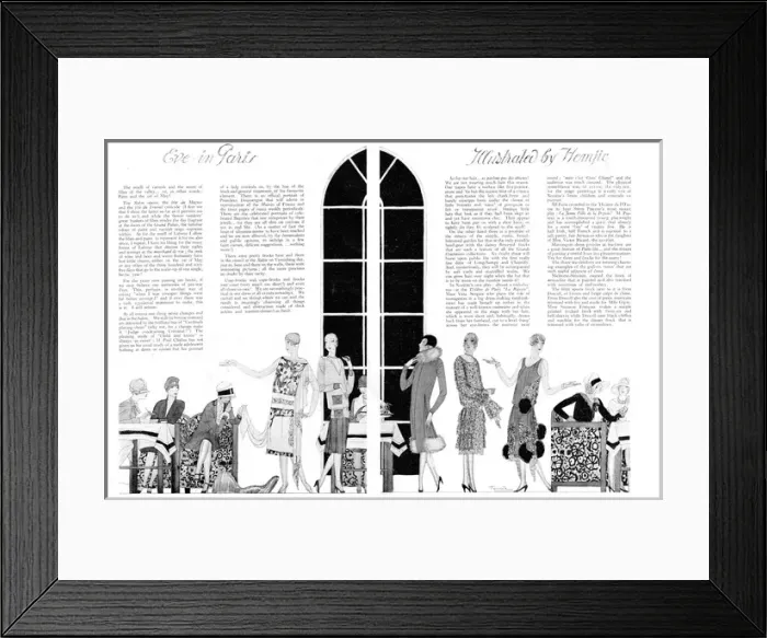 Framed Print : Eve in Paris 1926 - Fashions drawn by Hemjic Framed Print : Eve in Paris 1926 - Fashions drawn by Hemjic