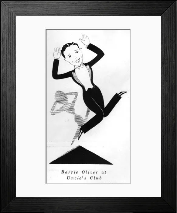 Framed Print : Sketch of the actor Barrie Oliver perfoming in cabaret at Un Framed Print : Sketch of the actor Barrie Oliver perfoming in cabaret at Un