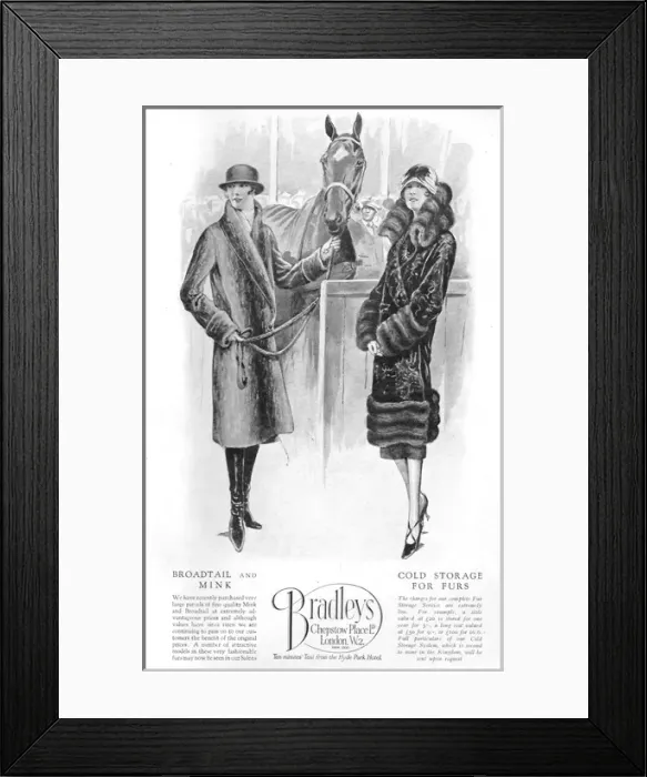 Framed Print : Advert for Bradley Furs, London, 1926 Framed Print : Advert for Bradley Furs, London, 1926