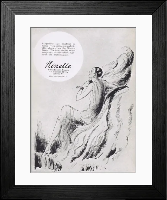 Framed Print : Advert for the London fashion house of Ninette, 1926 Framed Print : Advert for the London fashion house of Ninette, 1926