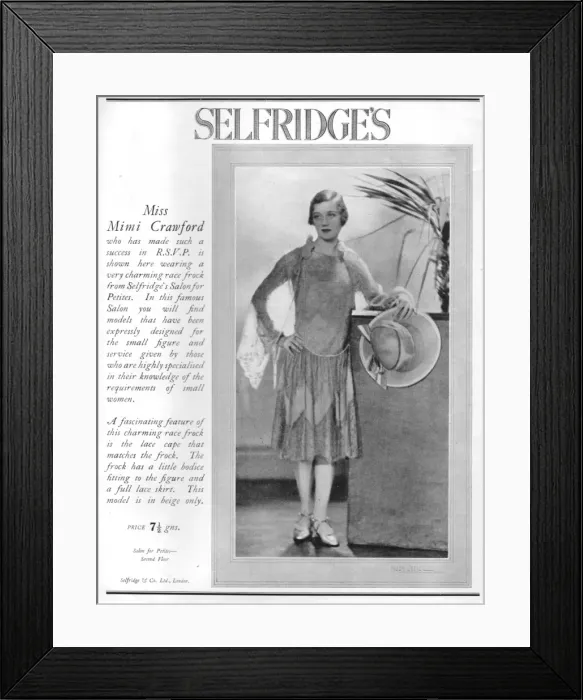 Framed Print : Advert for Selfridges fashion salons, London, 1926 Framed Print : Advert for Selfridges fashion salons, London, 1926