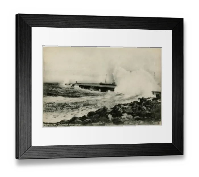 Framed Print : Large Wave over the Breakwater - Colombo Harbour, Sri Lanka Framed Print : Large Wave over the Breakwater - Colombo Harbour, Sri Lanka