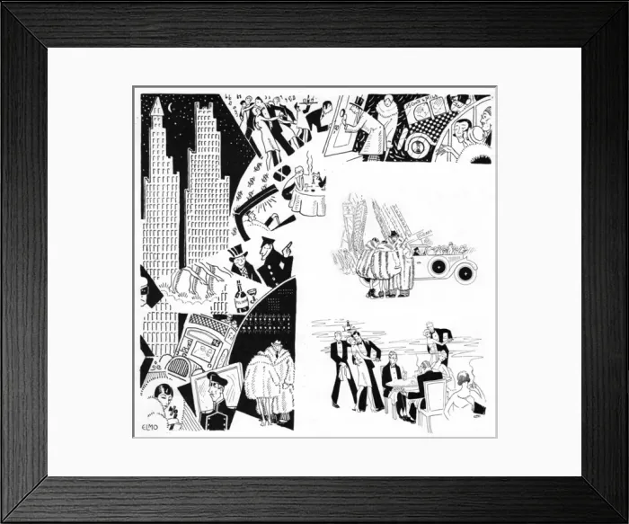 Framed Print : A sketch of New York attractions, 1927 Framed Print : A sketch of New York attractions, 1927