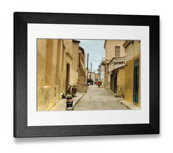 Framed Print : A narrow street on a Greek Island Framed Print : A narrow street on a Greek Island