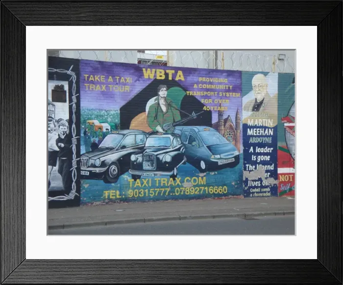 Framed Print : Wall mural of WBTA at Belfast Framed Print : Wall mural of WBTA at Belfast