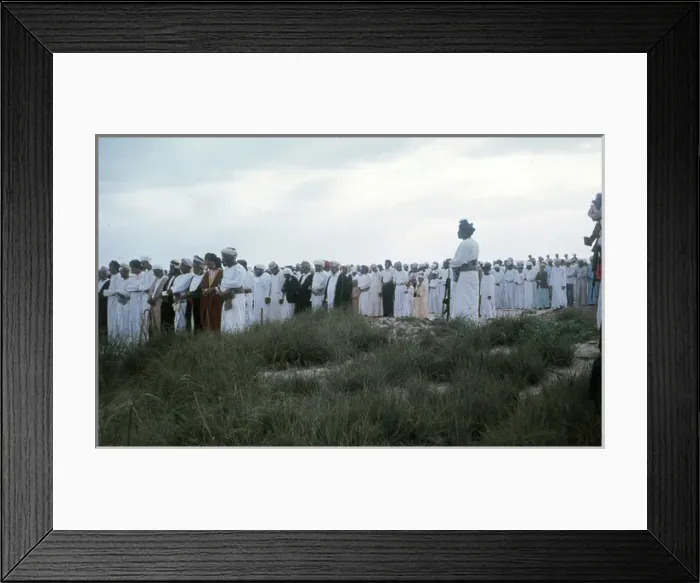 Framed Print : Omani elders stand with heads bowed in Oman Framed Print : Omani elders stand with heads bowed in Oman