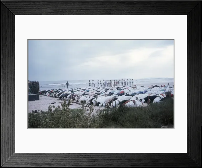 Framed Print : Groups of Omani elders kneel praying in Oman Framed Print : Groups of Omani elders kneel praying in Oman