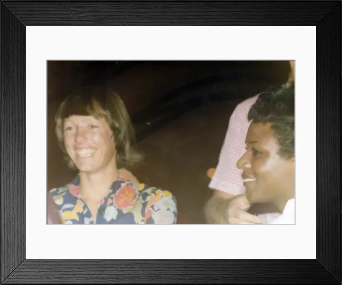 Framed Print : British Caribbean woman with white woman in Oman Framed Print : British Caribbean woman with white woman in Oman