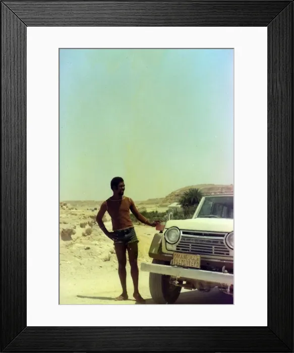 Framed Print : British Caribbean man in the dessert Framed Print : British Caribbean man in the dessert