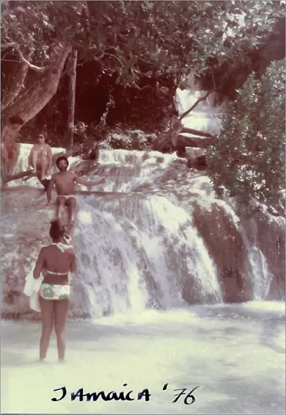 People by Dunns River fall in Ohio Rios Jamaica