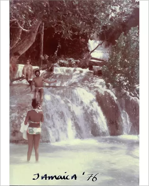 People by Dunns River fall in Ohio Rios Jamaica