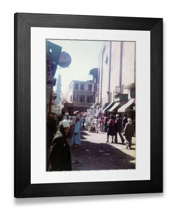 Framed Print : Man nearest the camera in long black traditional Egyptian dr Framed Print : Man nearest the camera in long black traditional Egyptian dr