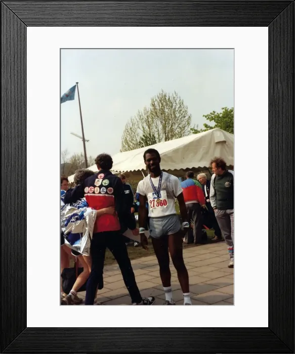 Framed Print : British Caribbean marathon runner stand facing the camera Framed Print : British Caribbean marathon runner stand facing the camera