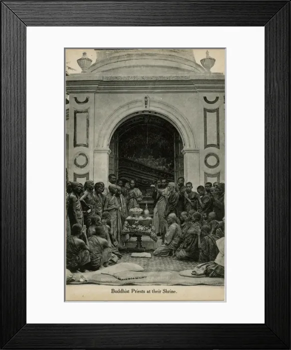 Framed Print : Buddhist Priests at a Shrine - Colombo, Sri Lanka Framed Print : Buddhist Priests at a Shrine - Colombo, Sri Lanka