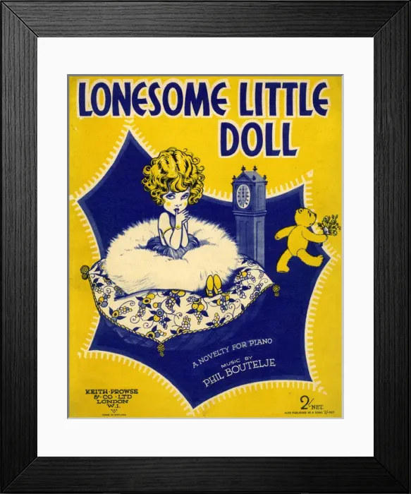 Framed Print : Music cover, Lonesome Little Doll Framed Print : Music cover, Lonesome Little Doll