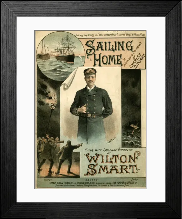 Framed Print : Music cover, Sailing Home, by Charles Osborne Framed Print : Music cover, Sailing Home, by Charles Osborne