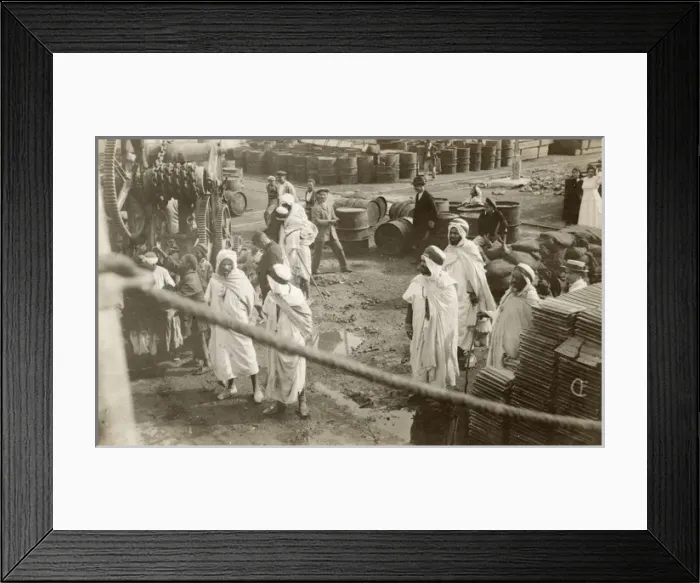 Framed Print : Arabs and others with oil barrels Framed Print : Arabs and others with oil barrels