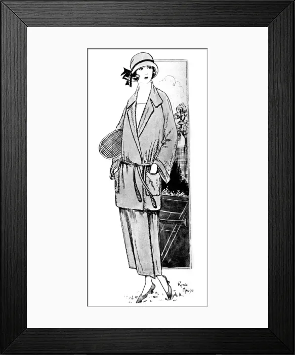 Framed Print : Stylish lady wearing a sports suit by H J Nicholl Framed Print : Stylish lady wearing a sports suit by H J Nicholl