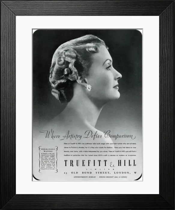 Framed Print : Advert for Truefitt & Hill - hair stylists & products 1937 Framed Print : Advert for Truefitt & Hill - hair stylists & products 1937