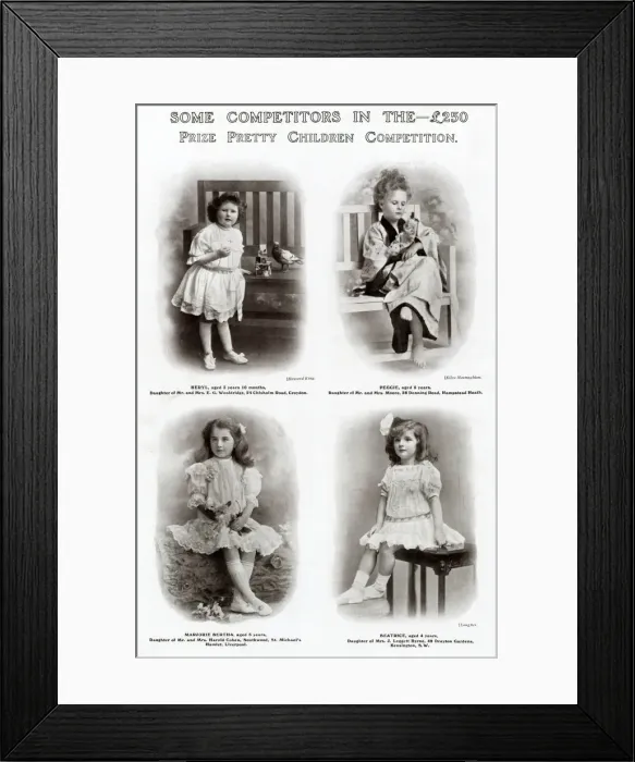 Framed Print : Edwardian childrens prize competition 1909 Framed Print : Edwardian childrens prize competition 1909