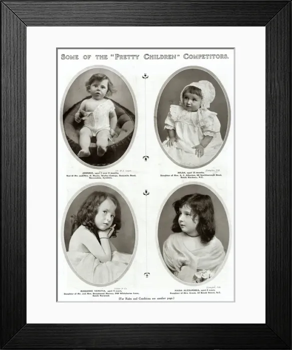Framed Print : Edwardian childrens competition 1909 Framed Print : Edwardian childrens competition 1909